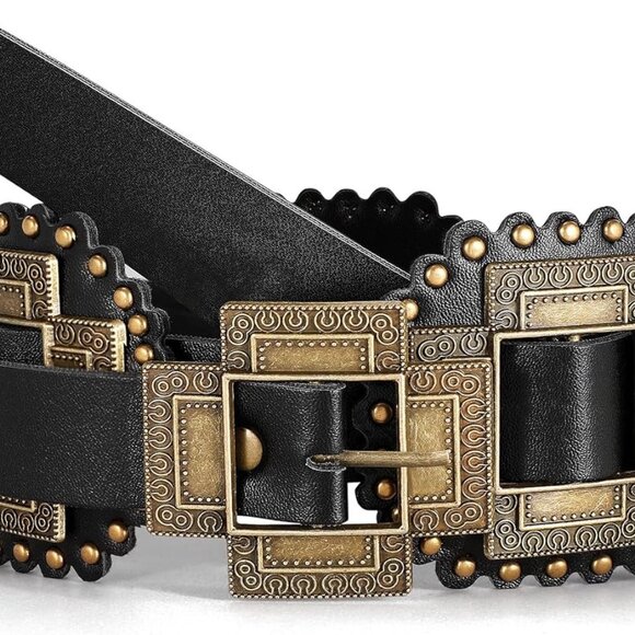 Women Western Concho Leather Belt Cowgirl Boho Belt Chunky for Dresses Concert Amazon.com: TRIWORKS Women Western Concho Leather Belt  main image 4